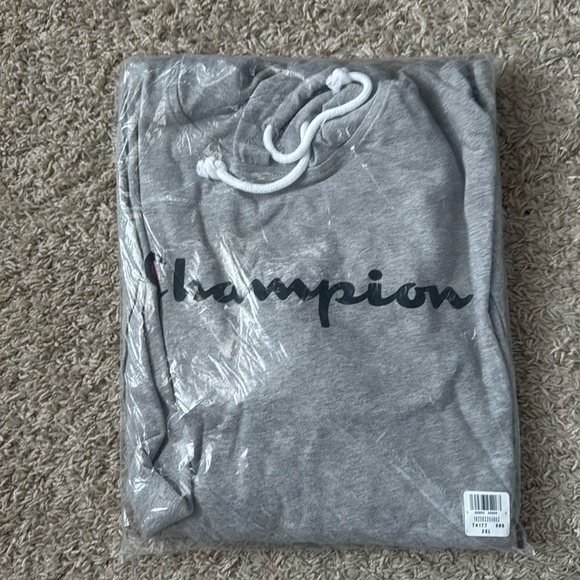 NIP Men's Champion Oxford Gray Script Midweight T-shirt T-shirt Hoodie size XXL - Picture 2 of 10